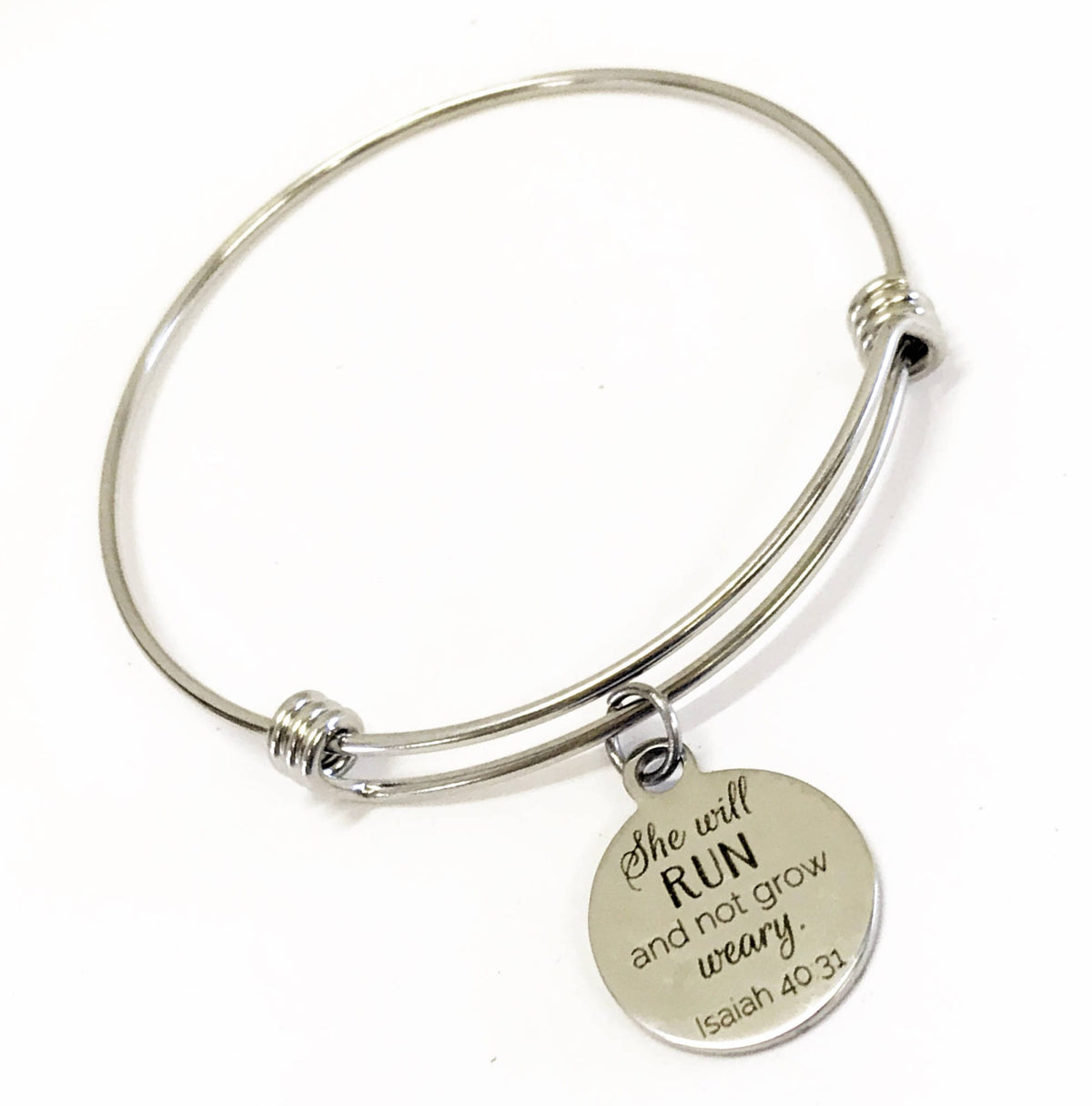 Scripture Jewelry Gifts, She Will Run And Not Grow Weary Bracelet, Isaiah Bible Verse Gifts, Christian Gifts, Religious Jewelry Gift For Her