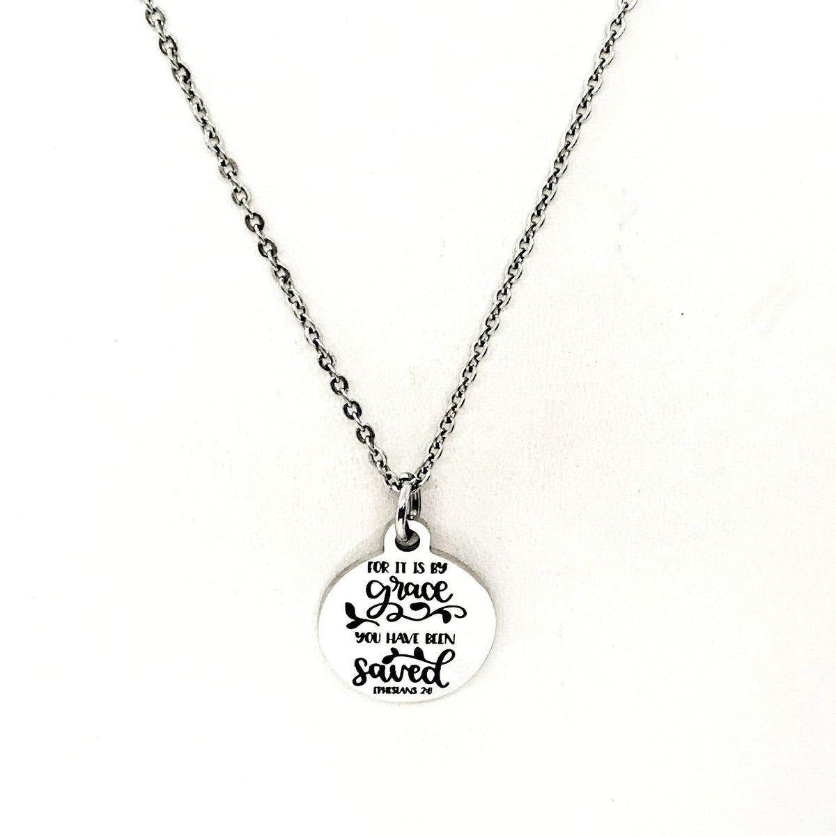 Faith Gifts, Saved By Grace Necklace, Ephesians 2 8 Christian Gift, Christian Quote, Christian Jewelry, Faith Jewelry, Faith Quote