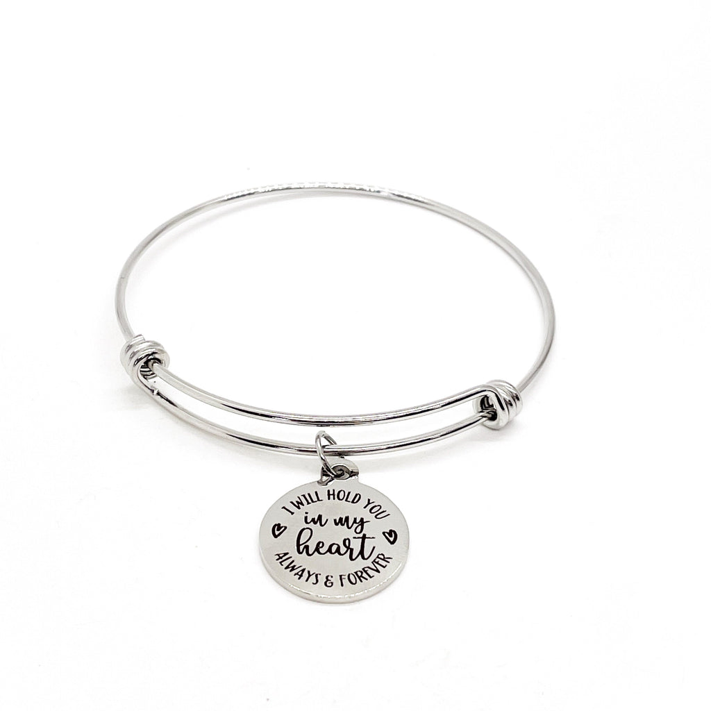 Love Gift, I Love You Gift, I Will Hold You In My Heart Always And Forever Charm Bracelet, Valentines Day Gift, Wife Gift, Girlfriend