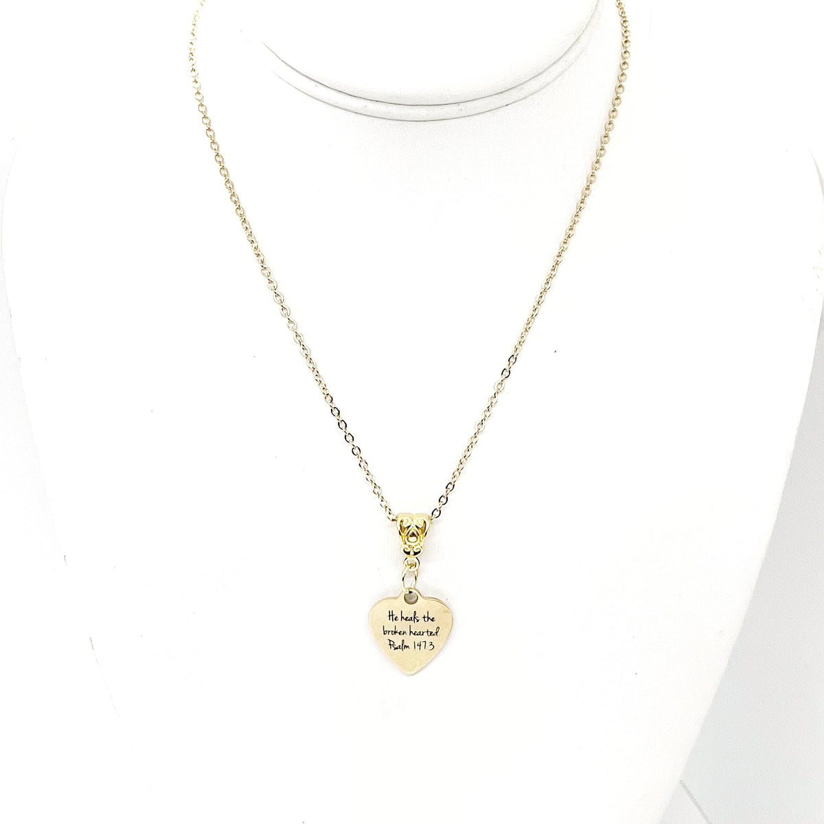 Faith Gift, He Heals The Brokenhearted Necklace, Sympathy Gift, Psalm 147 3, Christian Jewelry, Faith Jewelry, Christian Woman Gift For Her