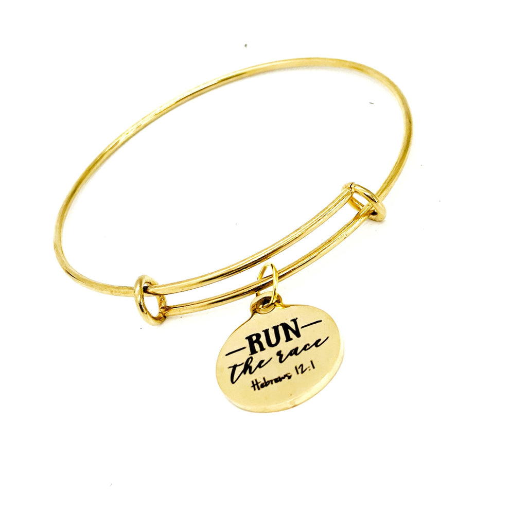 Faith Gifts, Run The Race Charm Bracelet, Hebrews 12 1, Runner Gifts, Run With Endurance, Faith Jewelry, Christian Gifts, Scripture Gifts