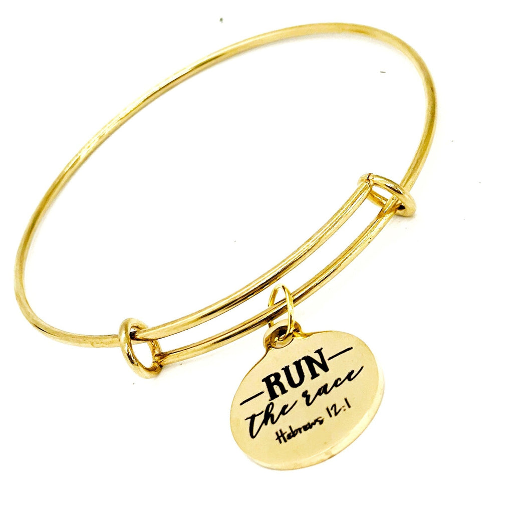 Faith Gifts, Run The Race Charm Bracelet, Hebrews 12 1, Runner Gifts, Run With Endurance, Faith Jewelry, Christian Gifts, Scripture Gifts