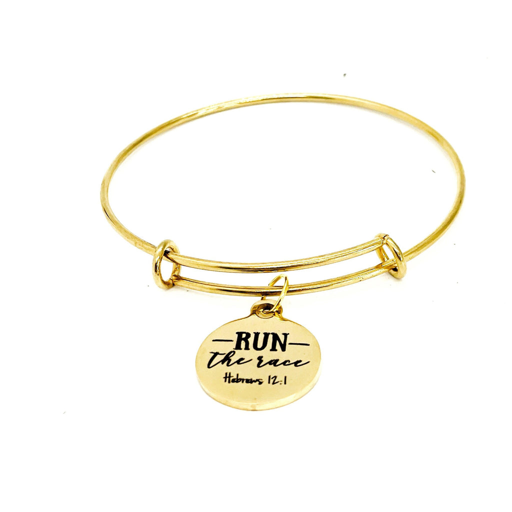 Faith Gifts, Run The Race Charm Bracelet, Hebrews 12 1, Runner Gifts, Run With Endurance, Faith Jewelry, Christian Gifts, Scripture Gifts