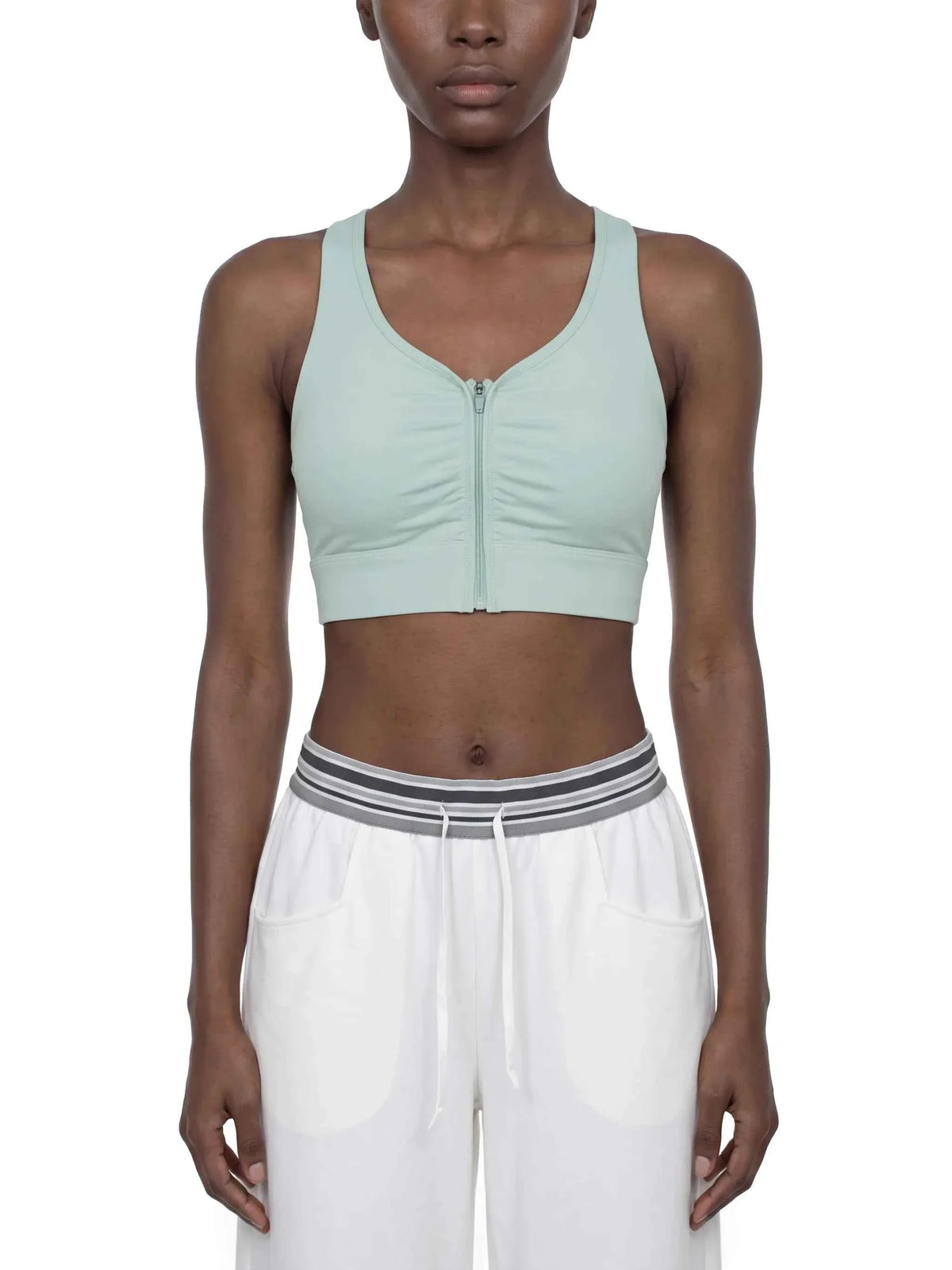 Loki & Ivy Women’s Cropped Zip Yoga Sports Bra