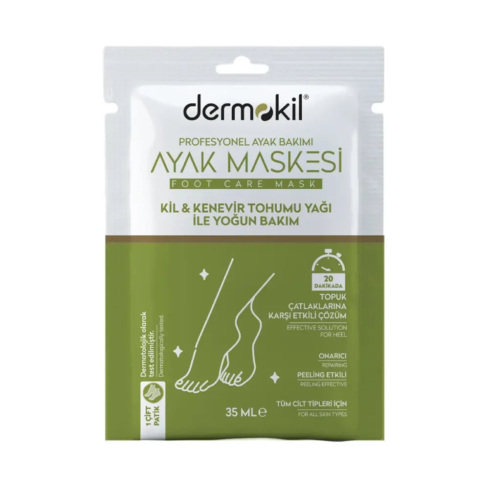 Dermokil Clay & Hemp Seed Oil Peeling Foot Mask 35ml