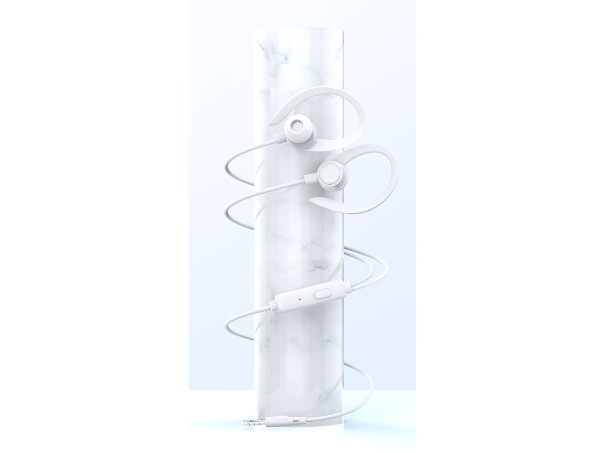 Techancy Auriculares stereo 3.5MM TD8058 cabo 1.2M com microfone confortavel som alta fidelidade Branco