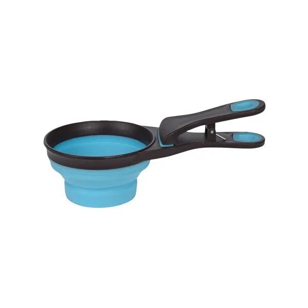 KPM Foldable Pet Food Scoop: Portable 118ml Dispenser for Portion Control & Travel - Keep Food Fresh.