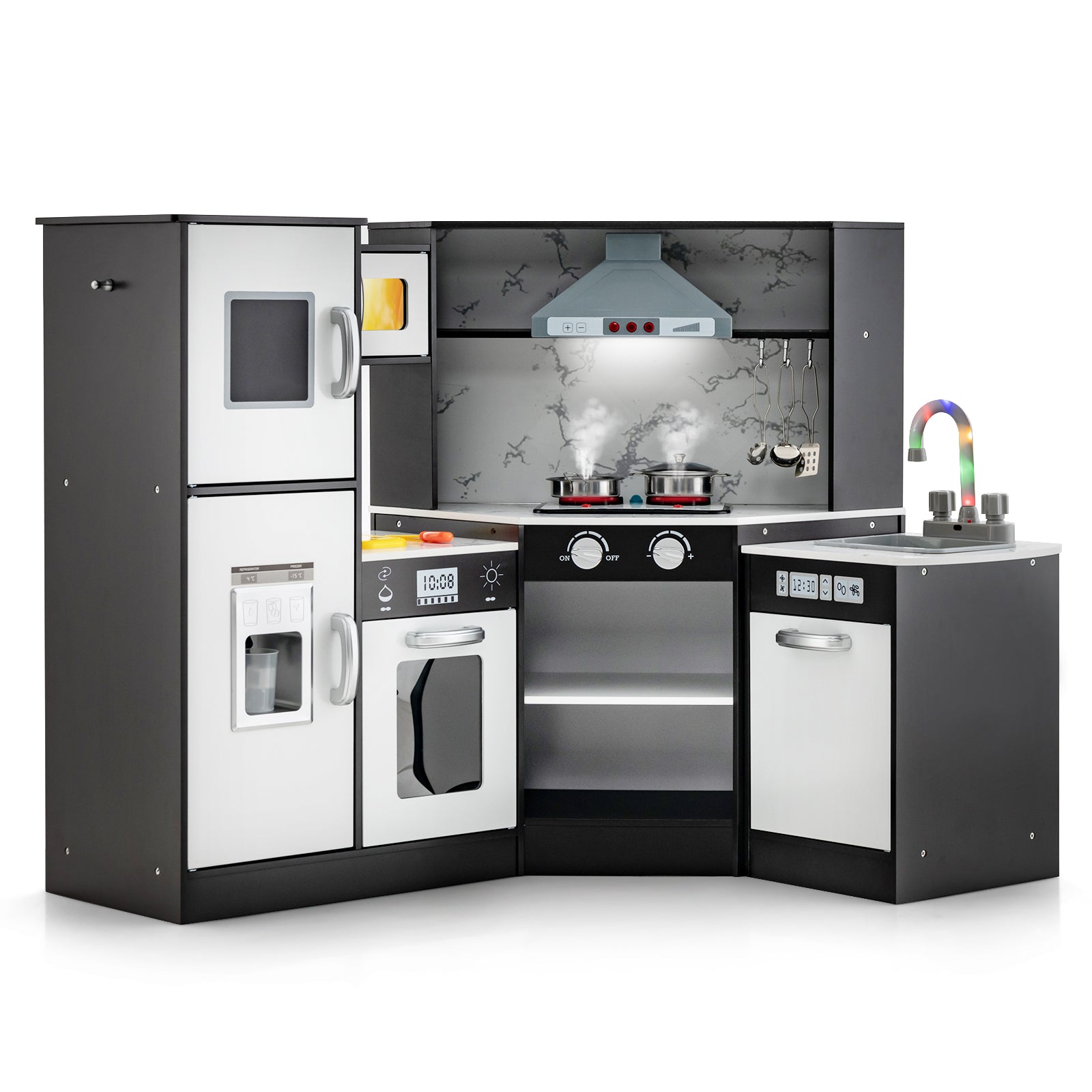 Kids Corner Pretend Kitchen Playset with Separated Washing Basin
