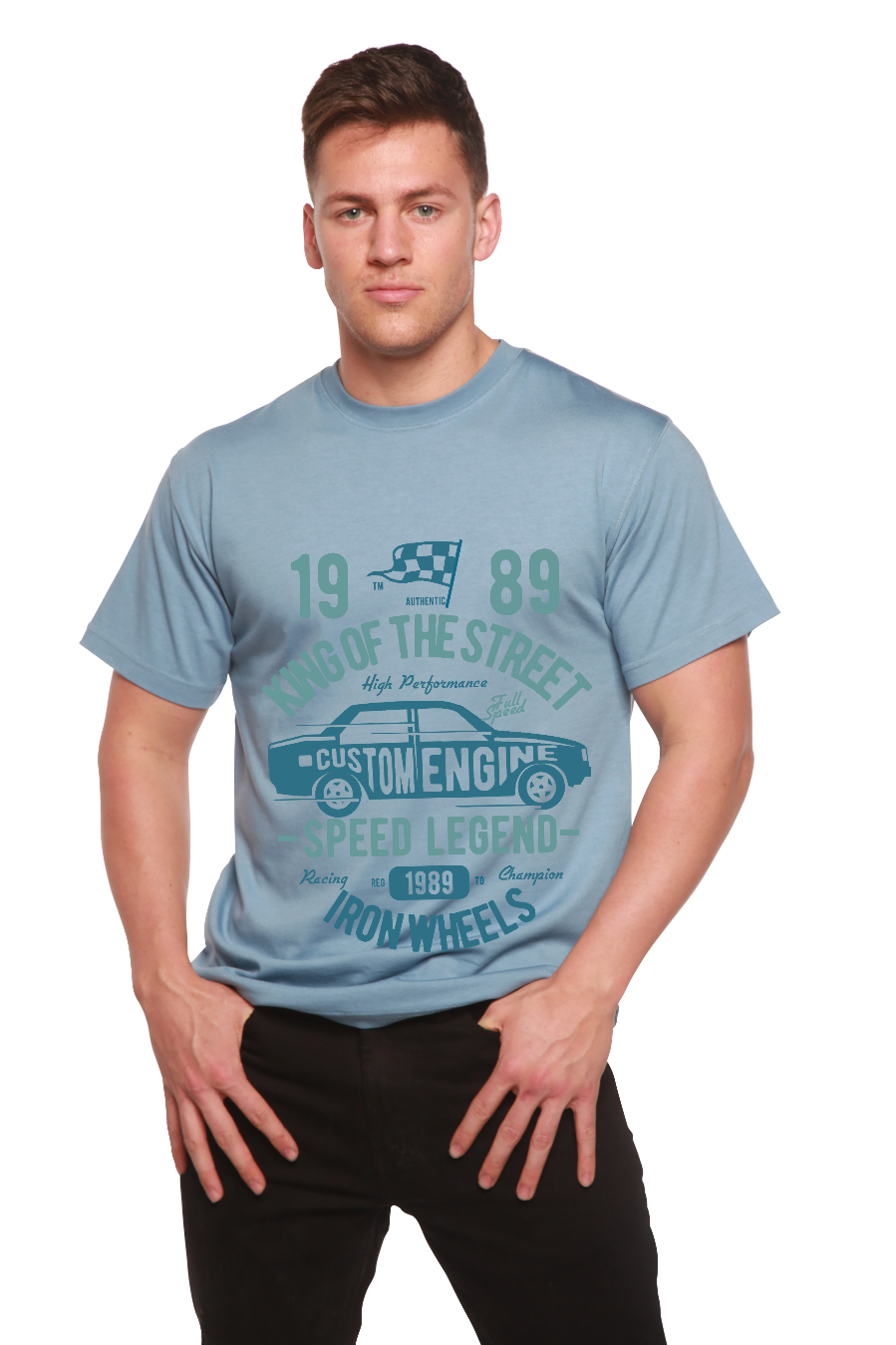 King Of The Street Men's Bamboo Viscose/Organic Cotton Short Sleeve Graphic T-Shirt