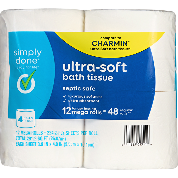 Simply Done Ultra-Soft 2-Ply Mega Rolls Bath Tissue