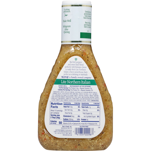 Ken's Steak House Lite Northern Italian with Basil & Romano Dressing & Marinade