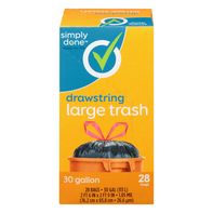 Simply Done Trash Bag, Drawstring, Large, 30 Gallo...
️