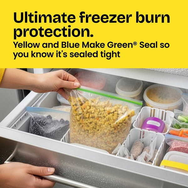 Glad Zipper Freezer Storage Plastic Bags,  Quart