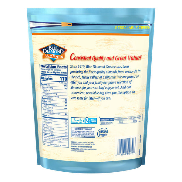 Blue Diamond Almonds, Lightly Salted - Low Sodium