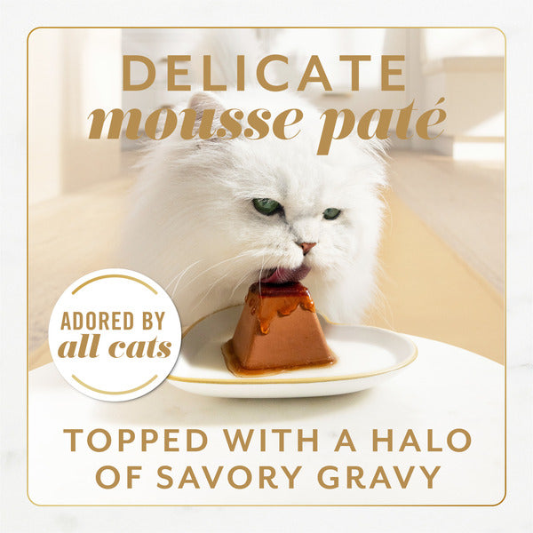 Fancy Feast Gems Pate Cat Food Mousse Chicken or beef and a Halo of Savory Gravy Wet Cat Food Variety Pack - (1) 8 ct. Boxes