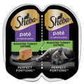 SHEBA PERFECT PORTIONS Perfect Portions Wet Cat Food Pate Roasted Turkey Entree, 2.6 oz. Twin-Pack Trays (24 Count)