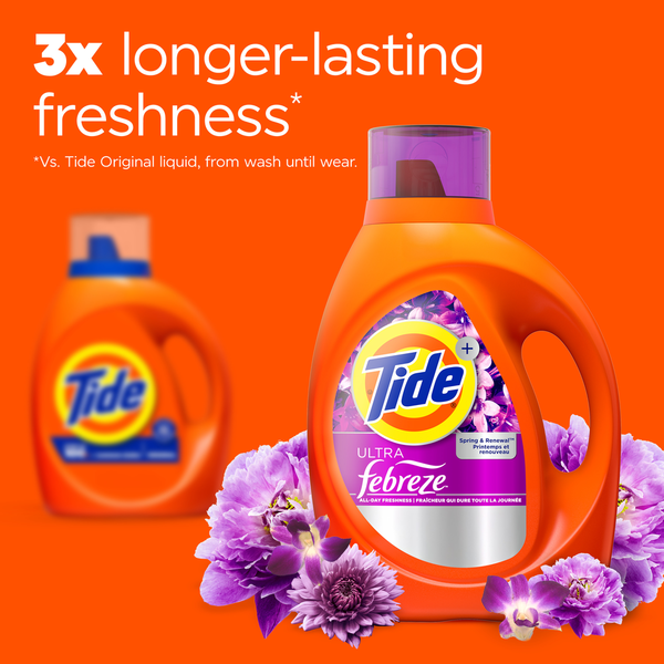Tide Ultra Febreze Liquid Laundry Detergent, Spring and Renewal scent, 83 Loads