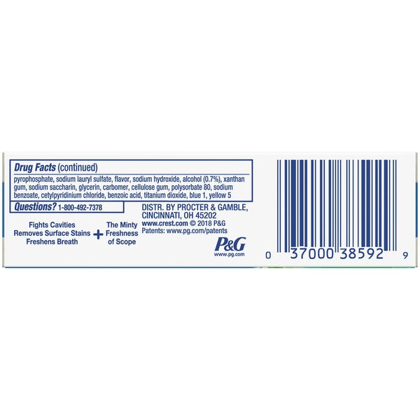 Crest Complete Whitening Toothpaste, Minty Fresh