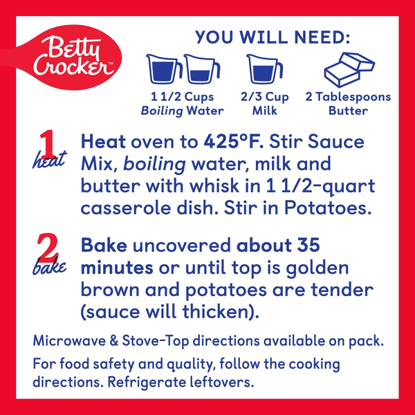 Betty Crocker Cheddar and Bacon Casserole Potatoes