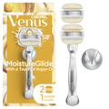 Venus Moisture glide Women's Razor Handle, 2 Blade Refills + Shower Holder