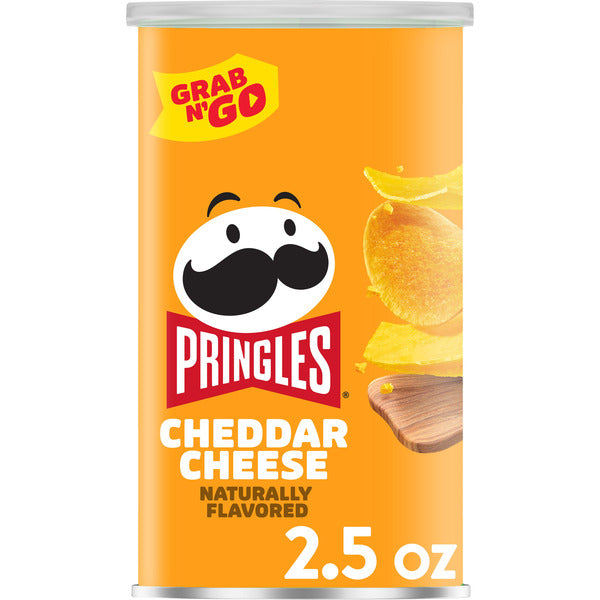 Pringles Cheddar Cheese Potato Crisps Chips, Lunch Snacks, Grab N' Go Snack Pack, 2.5 oz