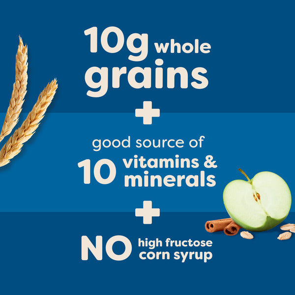 Kellogg’s Nutri-Grain Apple Cinnamon Breakfast Bars, Made with 10g Whole Grains, 8 Count