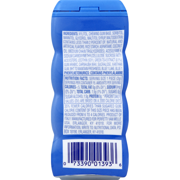 Mentos Gum, Fresh Mint, with Green Tea Extract