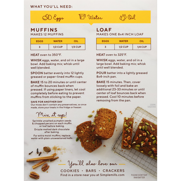 Simple Mills  Almond Flour Pumpkin Muffin & Bread Baking Mix