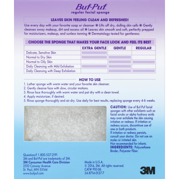 Buf-Puf Facial Sponge, Tear Drop, Regular