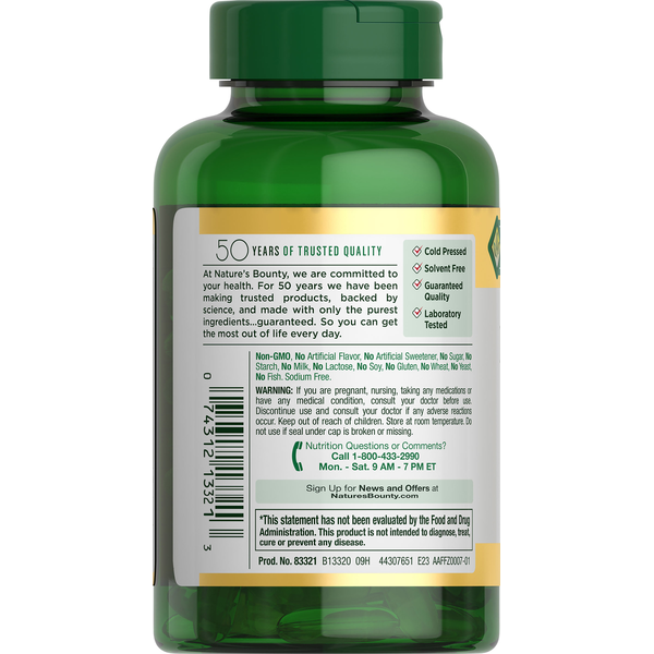 Nature's Bounty Flaxseed Oil, 1200 mg, Rapid Release Softgels