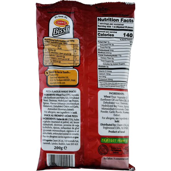 Osem Wheat Snacks, Pizza Flavored
