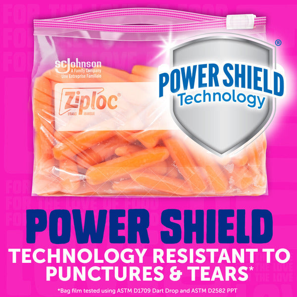Ziploc Storage Slider Gallon Bags, Power Shield™ Technology, Expandable Bottom