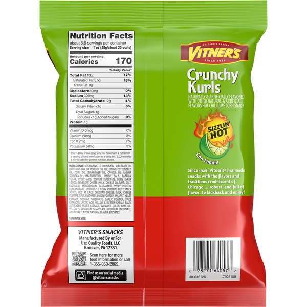 Vitner's Crunchy Kurls, Sizzlin' Hot
