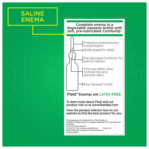 Fleet Laxative Saline Enema  Gentle Glide Tip