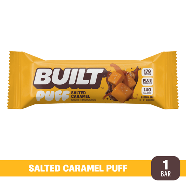 BUILT Puff Protein Bar, Salted Caramel, Single Puff Bar