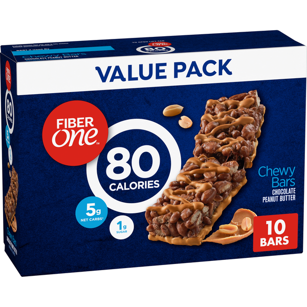Fiber One 80 Calorie Chocolate Peanut Butter Value Pack Chewy Snack Bars
