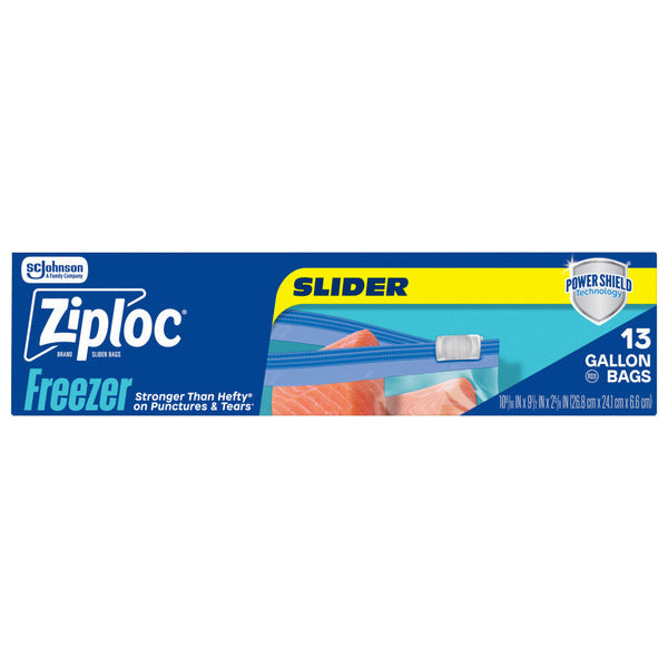 Ziploc Gallon Freezer Slider Bags, Power Shield™ Technology for More Durability