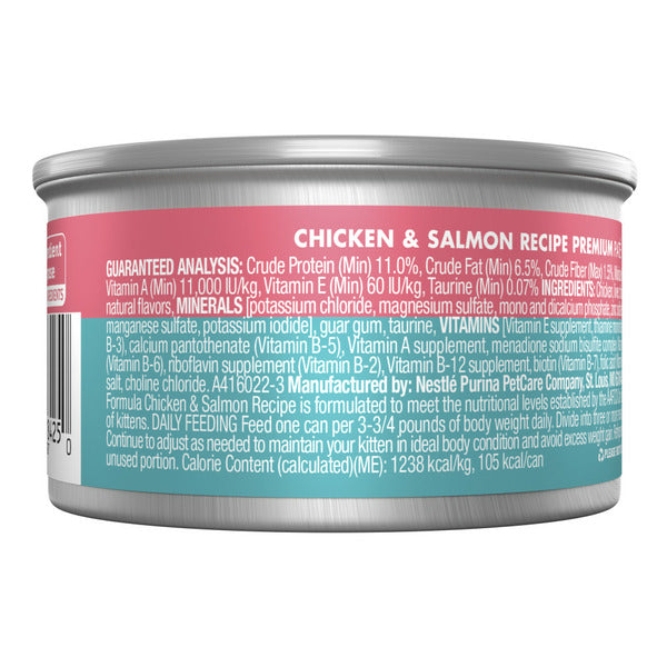 Purina ONE Grain Free, Natural Pate Wet Kitten Food, Healthy Kitten Chicken & Salmon Recipe