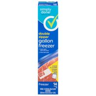 Simply Done Freezer Bags, Double Zipper, Gallon Si...
️