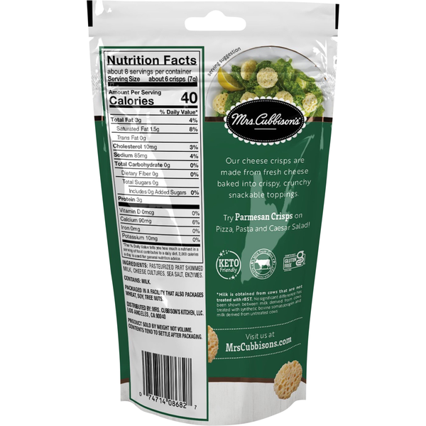 Mrs. Cubbison's Crisps, 100% Parmesan