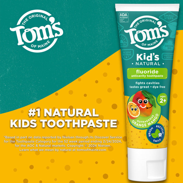 Tom's of Maine Fluoride Natural Toothpaste, Outrageous Orange Mango