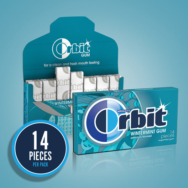 Orbit Gum Wintermint Sugar Free Chewing Gum Single Pack