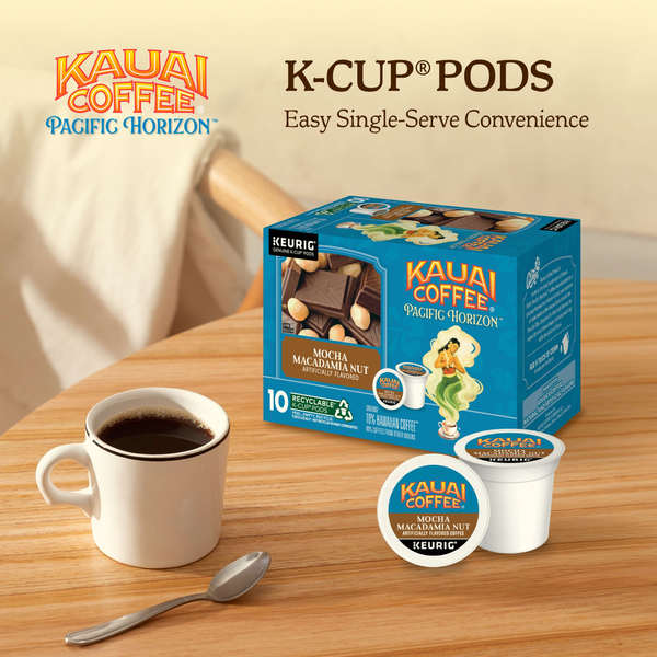 Kauai Coffee Ground K-Cup Pods Mocha Macadamia Nut Coffee