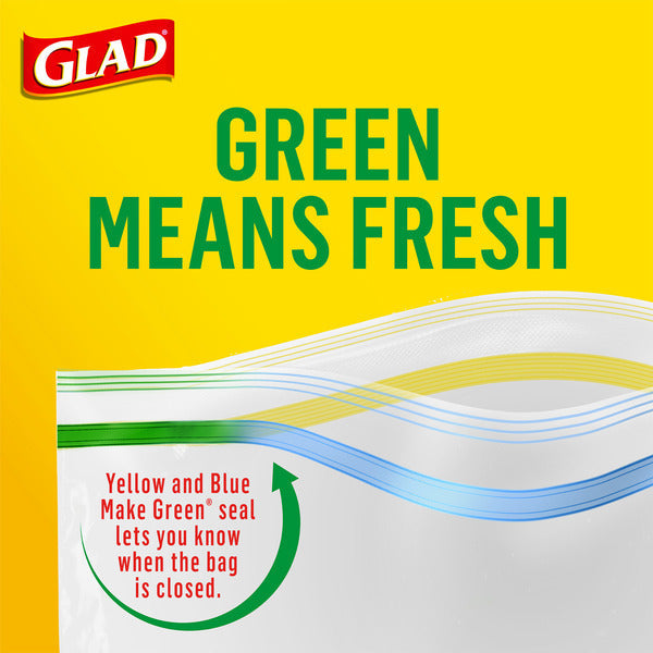 Glad Zipper Food Storage Plastic Bags, Snack