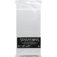 Sensations Tablecover, Plastic Lined, White️