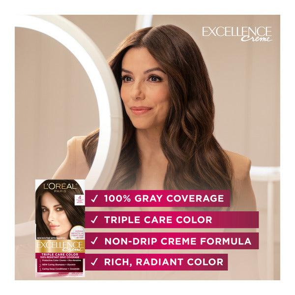 L'Oreal Creme Permanent Triple Care Hair Color, 5 Medium Brown