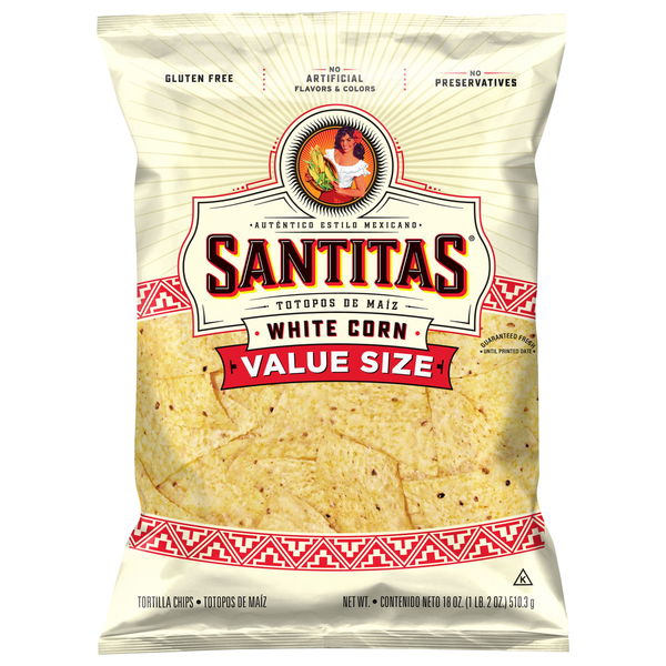 SANTITAS White Corn Value Size Tortilla Chips