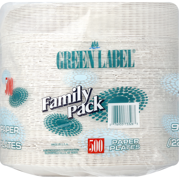 Nature's Own Paper Plates, 9 Inch, Family Pack
