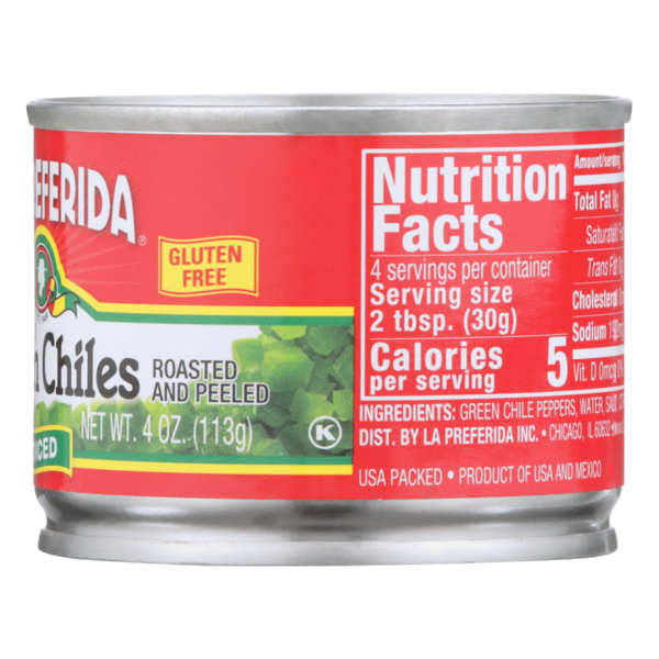 La Preferida Mild Diced Green Chiles, Roasted & Peeled