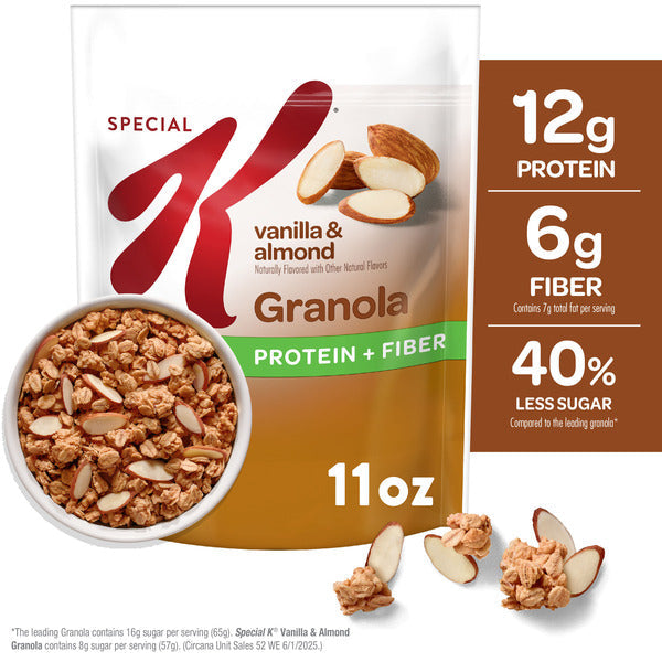 Kellogg’s Special K Granola, Protein Granola, Fiber Snacks, Vanilla and Almond,  Bag (1 Bag)
